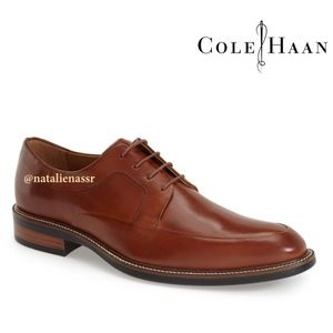 Cole Haan Men's Brown Leather Apron Toe Derby